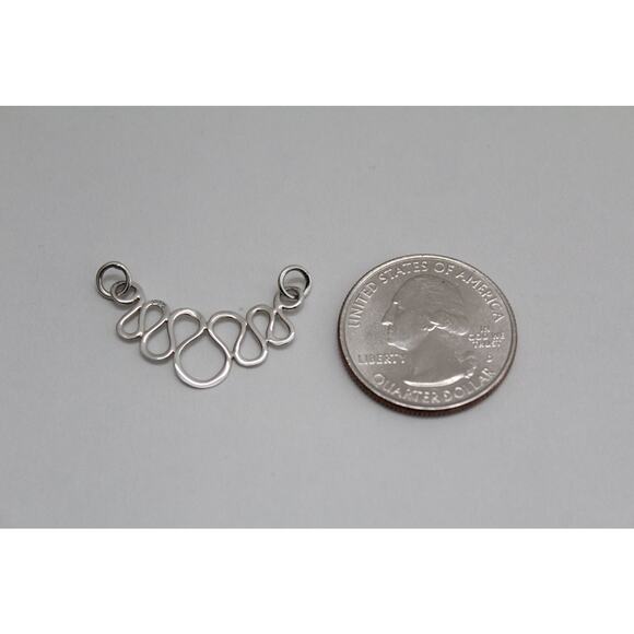 Sterling Silver Abstract Looped Line Charm, Silver Abstract Teardrops Charm - Picture 4 of 4